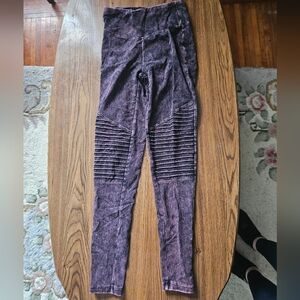 Redish moto style leggings